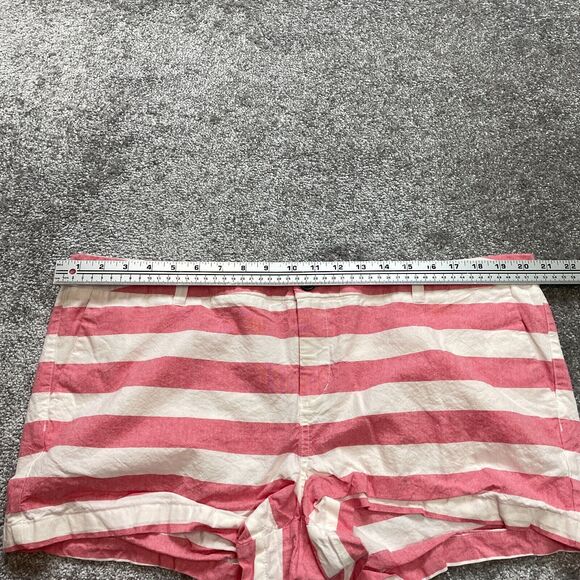 Merona Chino Shorts Womens 18 Pink Striped Bermuda Cotton Pockets 3" Inseam - Picture 6 of 8